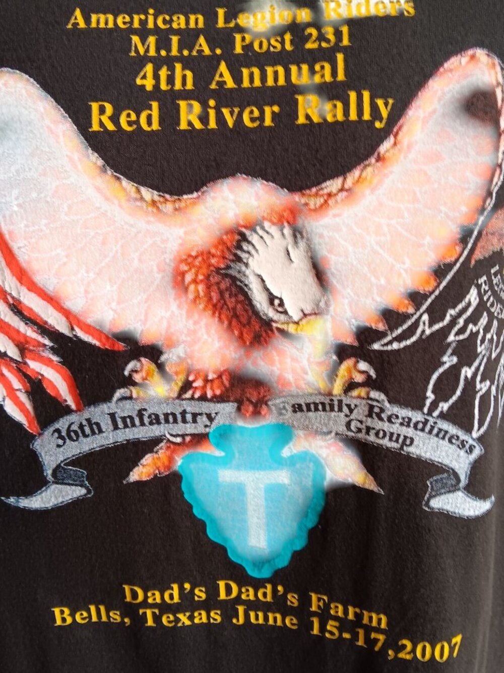 Infantry Biker Rally XL T-Shirt Red River Rally 4th Annual 36th 2007 Eagle